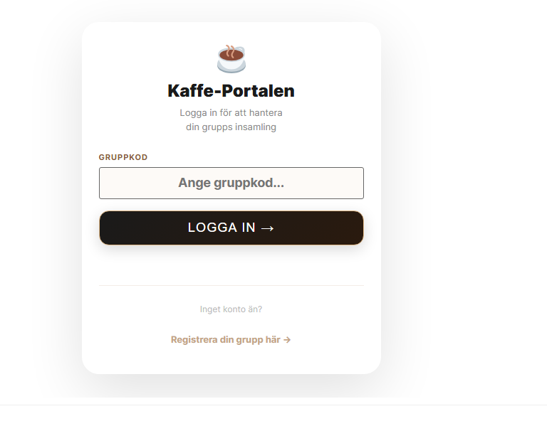 Inloggning med gruppkod